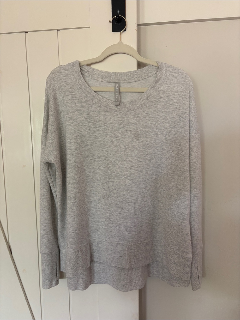 Athleta Light Heather Gray Pullover Crewneck Sweatshirt